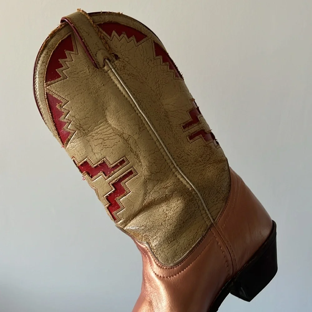 Vintage Cowboy Boots- Aztec Navajo Southwest - Picture 14 of 17